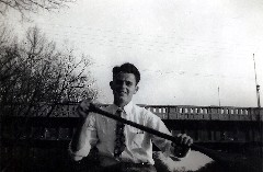 Bruce Dorrough with oars